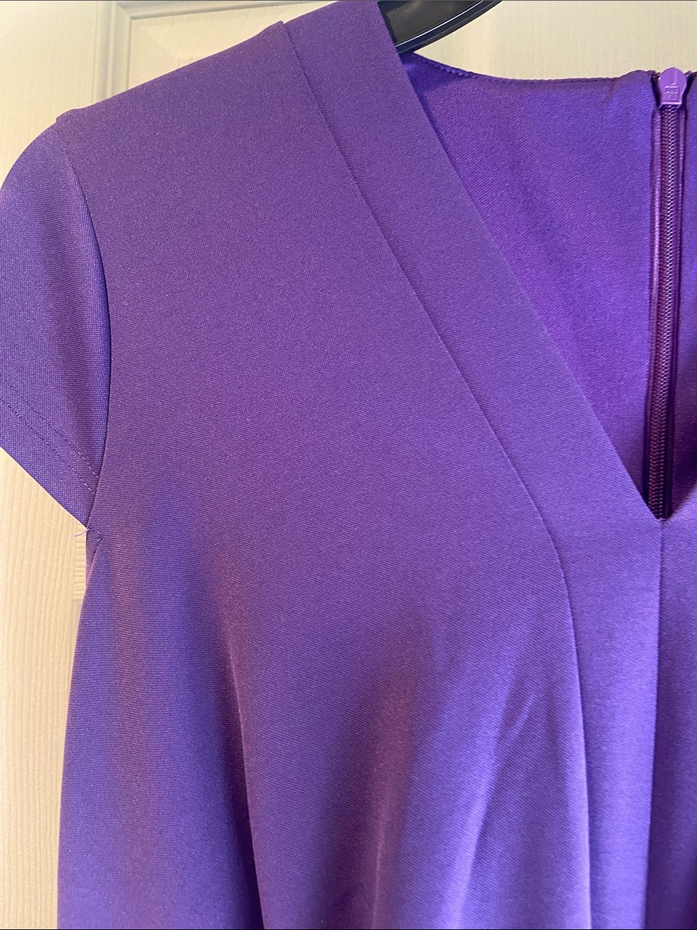 Grace Karin Purple V-Neck Cap-Sleeve Midi Sheath Dress - Picture 6 of 10